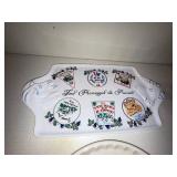 Decorative Ceramic Tray Les Fromages de France & Italian Cream Cake Plate - 2-Piece Set