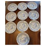 Gien France Ciseaux Bleu Dinnerware Set - Blue & White Plates, Teapot, Cups