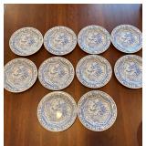 Gien France Ciseaux Bleu Dinnerware Set - Blue & White Plates, Teapot, Cups