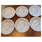 Gien France Ciseaux Bleu Dinnerware Set - Blue & White Plates, Teapot, Cups