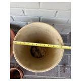 4-Piece Ceramic Plant Pots Set: Blue Leaf-Pattern Tall Planter, Terracotta & Green Pots