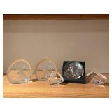 Maleras Crystal Animal Sculptures Set - Rabbits in Arch, Deer in Rock, Lion Medallion