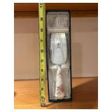 Royal Worcester Vase & Floral Cake Knife in Blue Box