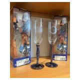 Andromeda Champagne Flutes - Handmade Glassware, 15 cl, Set of 2
