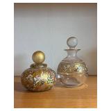 Murano Millefiori Glass Bottles - 2-Pack with Stoppers