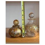 Murano Millefiori Glass Bottles - 2-Pack with Stoppers