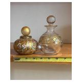 Murano Millefiori Glass Bottles - 2-Pack with Stoppers