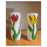 Kosta Boda Tulip Vases - Hand Painted White Glass (Lot of 4)