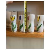 Kosta Boda Tulip Vases - Hand Painted White Glass (Lot of 4)