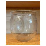 Kosta Boda Vase - Floral Engraving on Clear Glass - 11 in Tall