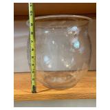 Kosta Boda Vase - Floral Engraving on Clear Glass - 11 in Tall