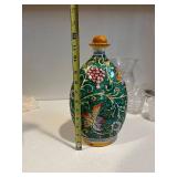 F.C. Deruta Majolica Grape-Vine Ceramic 4-Piece Set - Decanter, Tray & Lidded Jars