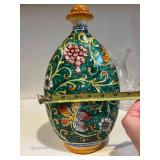 F.C. Deruta Majolica Grape-Vine Ceramic 4-Piece Set - Decanter, Tray & Lidded Jars