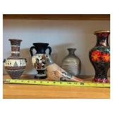 Decorative Vases & Bird Figurine (Lot of 6)