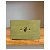 KL Green Painted Wood Pedestal with Tulip Top and Dangling Leaf Ornaments