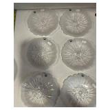 Glass Plates - Frosted Clear Radial Burst Pattern, 9 in Dia (Lot of 6)
