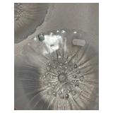 Glass Plates - Frosted Clear Radial Burst Pattern, 9 in Dia (Lot of 6)