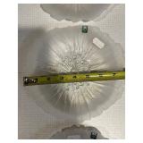 Glass Plates - Frosted Clear Radial Burst Pattern, 9 in Dia (Lot of 6)