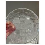 Glass Coaster Set - Clear Grid Pattern (Lot of 4)