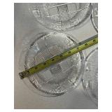 Glass Coaster Set - Clear Grid Pattern (Lot of 4)