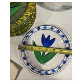 Kosta Boda Tulipa Glassware Set - 6 Tulip Tumblers, Plates & Bowls with Yellow Tulips