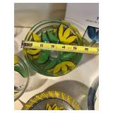 Kosta Boda Tulipa Glassware Set - 6 Tulip Tumblers, Plates & Bowls with Yellow Tulips