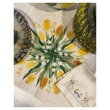 Kosta Boda Tulipa Glassware Set - 6 Tulip Tumblers, Plates & Bowls with Yellow Tulips