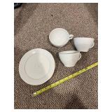 White Ceramic Espresso Cup & Plate Set - 4-Piece