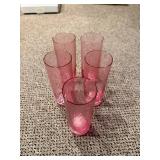 Blue Glass Goblets & Pink Tinted Tumblers - Assorted Glassware Set (12 pcs)