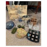 Arhaus Glassware & Decor - Assorted Crystal, Green Glass, Leaf Plate