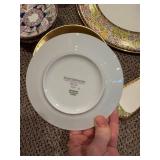 Royal Bone China Floral Border Dinnerware Set with Teapot & Cake Server