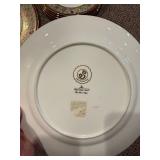 Royal Bone China Floral Border Dinnerware Set with Teapot & Cake Server