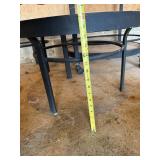 Blue Metal Glass-Top Patio Table Set - 3-Piece Bar Cart & 2 Round Tables