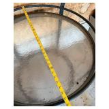 Blue Metal Glass-Top Patio Table Set - 3-Piece Bar Cart & 2 Round Tables