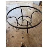 Winston Round Table Base - Black Metal Circular Frame for Glass-Top Table