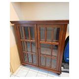 Dark Wood Curio Cabinet with Glass-Front Doors - 9-Pane Grids (2 Doors)