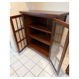 Dark Wood Curio Cabinet with Glass-Front Doors - 9-Pane Grids (2 Doors)