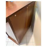 Dark Wood Curio Cabinet with Glass-Front Doors - 9-Pane Grids (2 Doors)