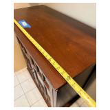 Dark Wood Curio Cabinet with Glass-Front Doors - 9-Pane Grids (2 Doors)