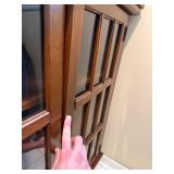 Wooden Display Cabinet with Glass Doors - 2-Door Brown Finish