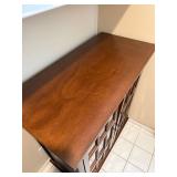 Wooden Display Cabinet with Glass Doors - 2-Door Brown Finish