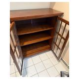 Wooden Display Cabinet with Glass Doors - 2-Door Brown Finish