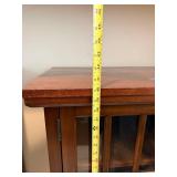 Wooden Display Cabinet with Glass Doors - 2-Door Brown Finish