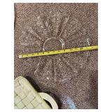 Clear Glass Plates & Woven Basket Tray Set - Decorative Glassware Collection
