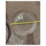 Clear Glass Plates & Woven Basket Tray Set - Decorative Glassware Collection