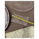 Clear Glass Plates & Woven Basket Tray Set - Decorative Glassware Collection