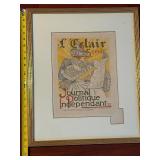 Original French Poster - Journal Politique Indépendant Framed Vintage Print