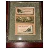 Victor Vaissier Savon Aux Violettes Labels (Lot of 3) Framed Vintage Print