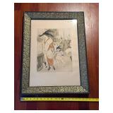 Original French Poster - Paris Street Scene with Woman and Child, Framed