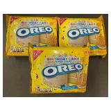 Oreo Birthday Cake Sandwich Cookies - Birthday Cake Flavor Creme (Lot of 3)